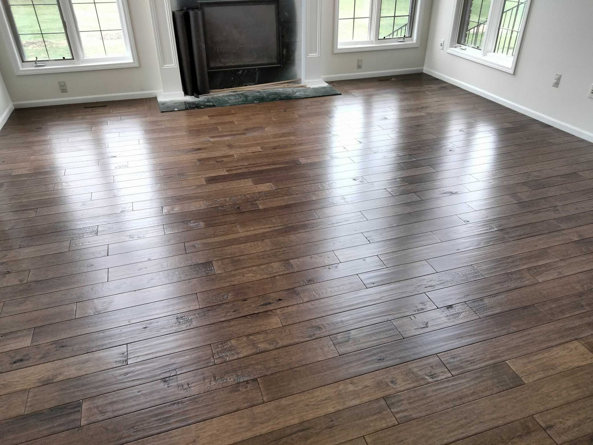 Finished Dark-Stained Hardwood