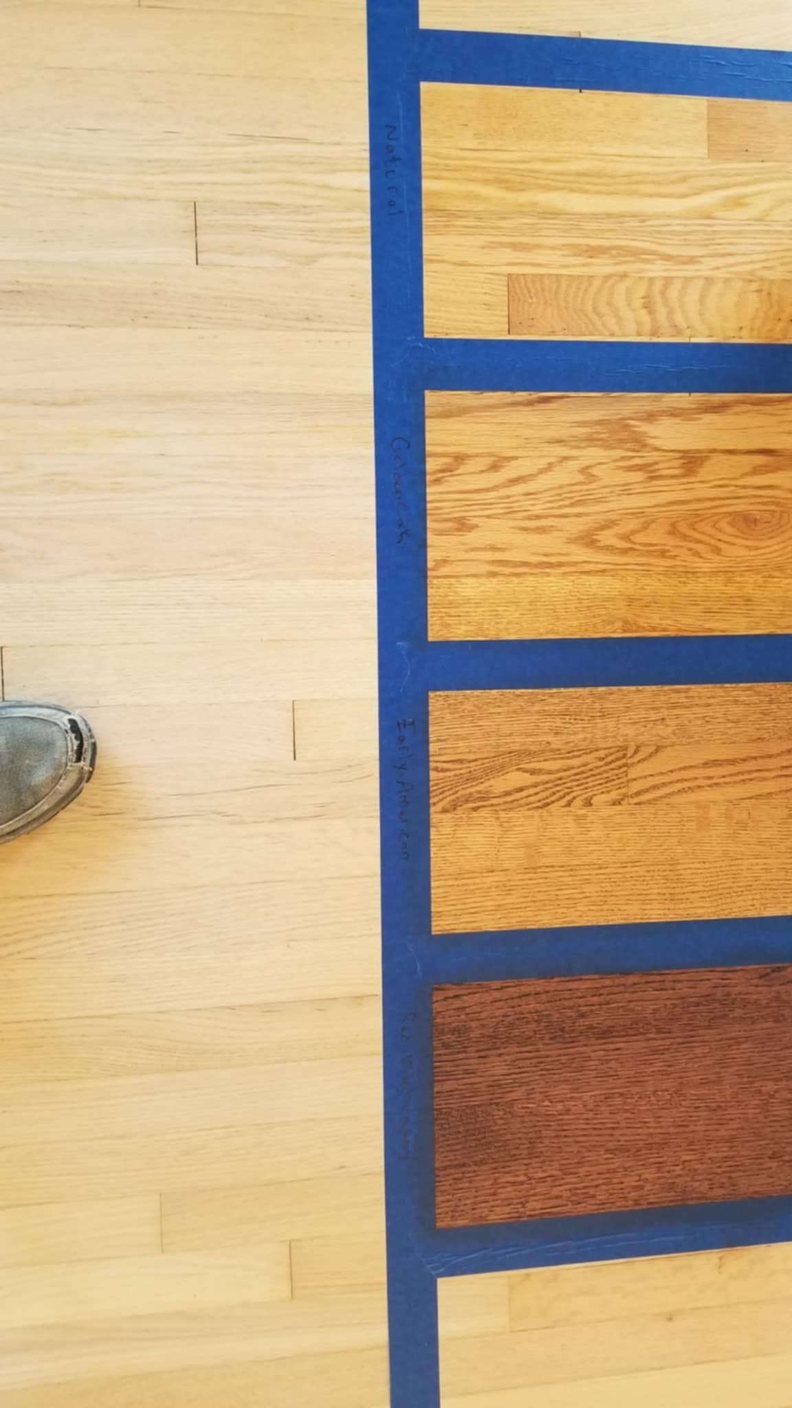 Hardwood stain sample board